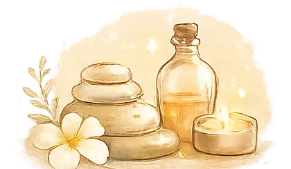 Ilustrace havajské masáže Lomi Lomi